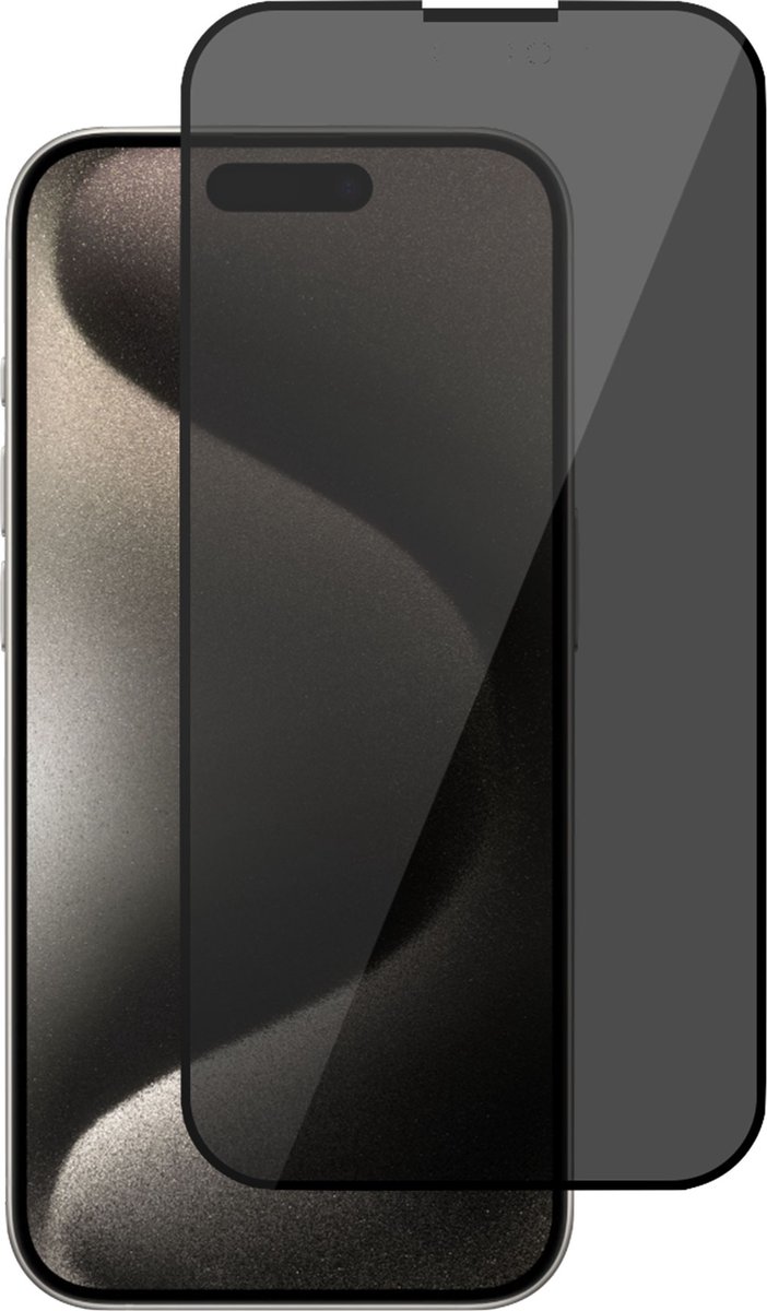 Screenprotector geschikt voor iPhone 15 Privé - Privacy Beschermglas - Privacy Proteqt+