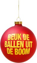 2 SNOLLEBOLLEKES KERSTBALLEN: 'STROPDAS' EN 'BEUK DE BALLEN', 10CM