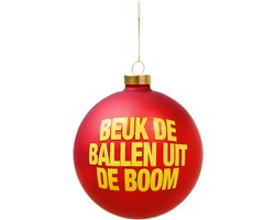 2 SNOLLEBOLLEKES KERSTBALLEN: 'STROPDAS' EN 'BEUK DE BALLEN', 10CM