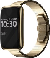 Strap-it Stalen / metalen smartwatch bandje - Geschikt voor Oppo Watch Free - goud