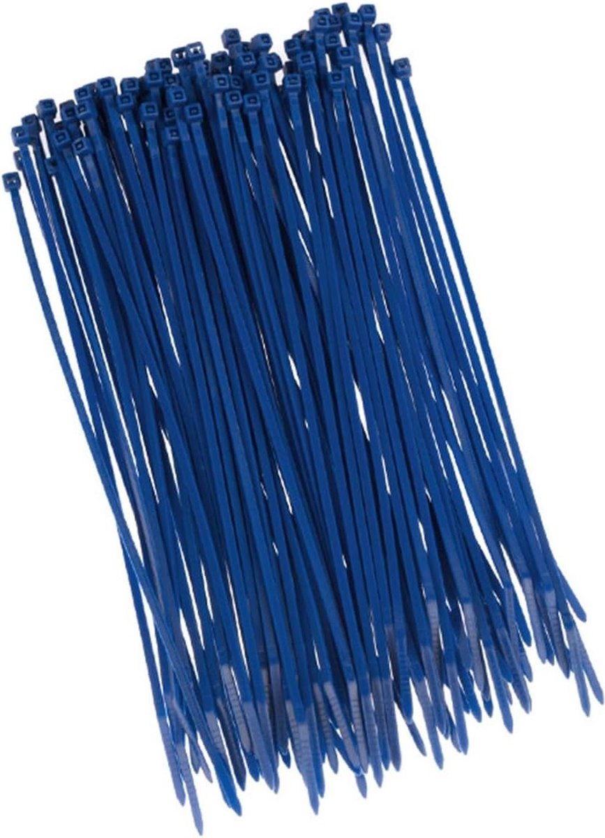 Blauwe kabelbinders - set van 100 stuks voor hekbescherming en omheining (200 mm x 2,5 mm)