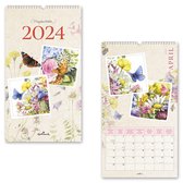 Hallmarkt - Maandkalender - 2024 - Bloemen en vlinders - Marjolein Bastin - Spiraalgebonden - (28 x 50cm)