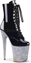 FLAMINGO-1020LG (EU 39 = US 9) 8 Heel, 4 PF Lace-Up Ankle Boot, Side Zip