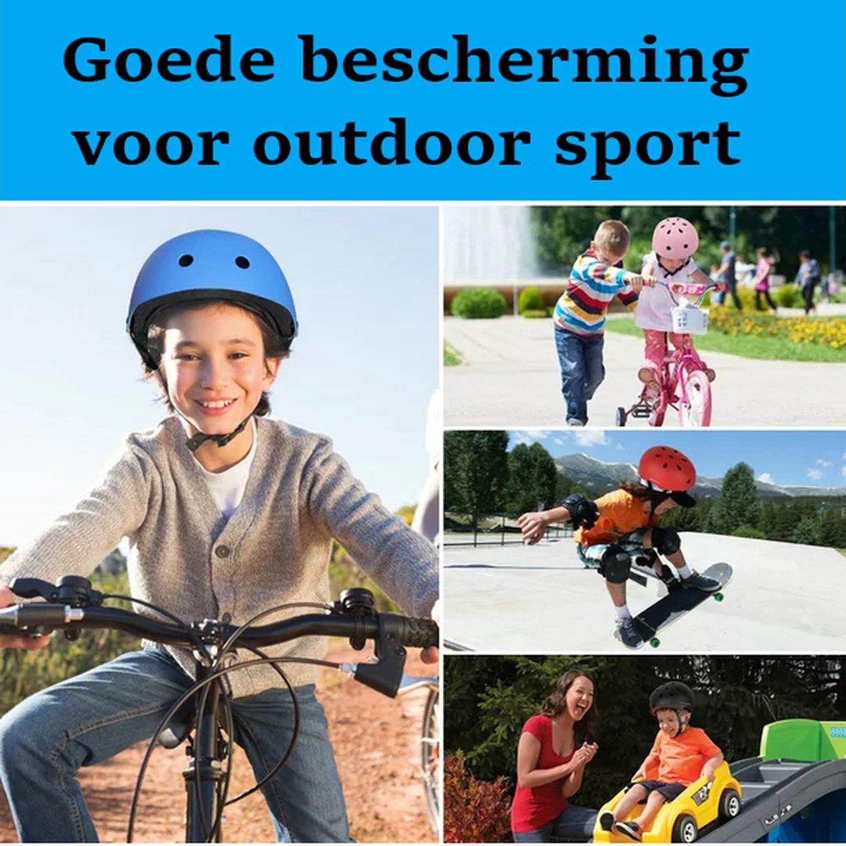 Hunta® Kinderhelm Maat S – Rode Verstelbare Fietshelm en Sporthelm – Voor Inline Skates, Rolschaatsen, Skateboarden en Fietsen — afbeelding 5