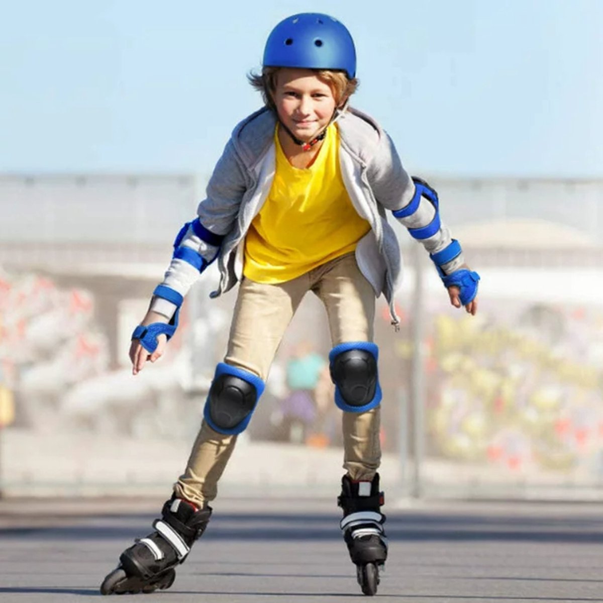 Hunta® Kinderhelm Maat S – Blauwe Verstelbare Fiets- en Skatehelm – 48-54 cm – Voor Fietsen, Skaten, Skateboarden en Steppen — afbeelding 4