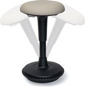 Wobblez® Wiebelkruk - Ergonomische Bureaustoel voor Bureaus met een hoogte 60-80 cm - in hoogte verstelbare bureaukruk van 43-63 cm - zwart frame - clay zitting