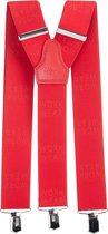 Pierre Mouton Work Wear Bretel - Bretels - Volwassenen - Heren - Rood - 120cm - 3 brede clips - M - L