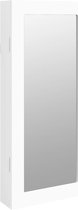 vidaXL - Sieradenkast - met - spiegel - wandgemonteerd - 30x8,5x67 - cm - wit