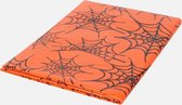 Totally Halloween | Tafelkleed | Spinnenwebben | Oranje - Zwart | 140 x 180 cm
