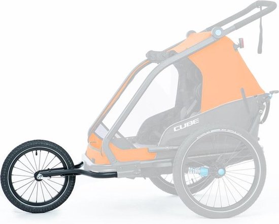 CUBE Jogger Kit - Geschikt voor de CUBE Kids Trailer Double CMPT - Verander de fietsaanhanger in een outdoor buggy - Wielafmeting 16” - Zwart van CUBE — afbeelding 2
