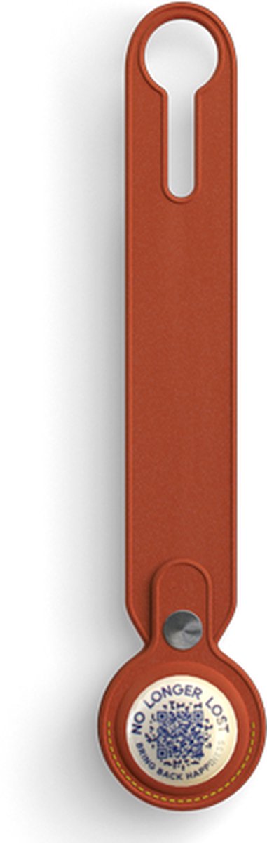 NoLongerLost - Bagagelabel - Unieke QR Code - Bruin leder - Offwhite tag -