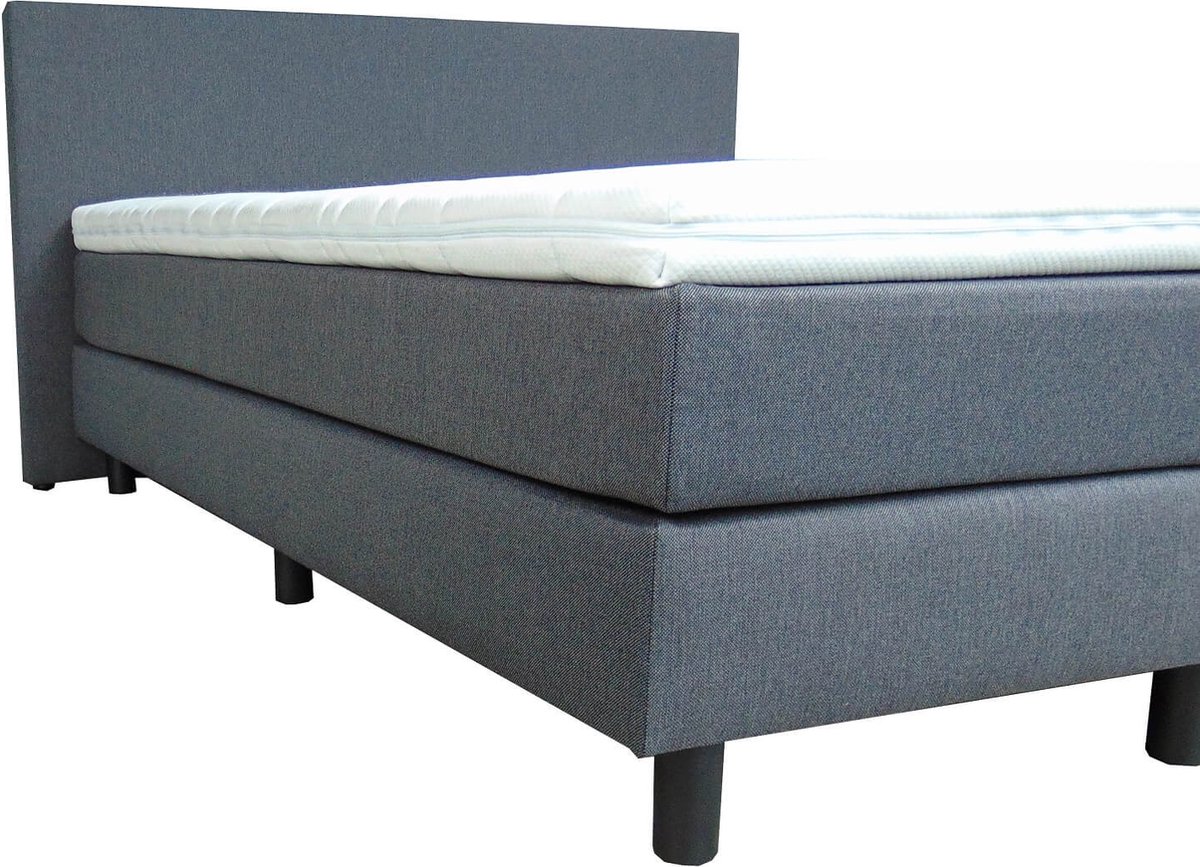 Slaaploods.nl Boxspring 180x200 compleet - Met matrassen en topmatras - Antraciet - Nu met kussens