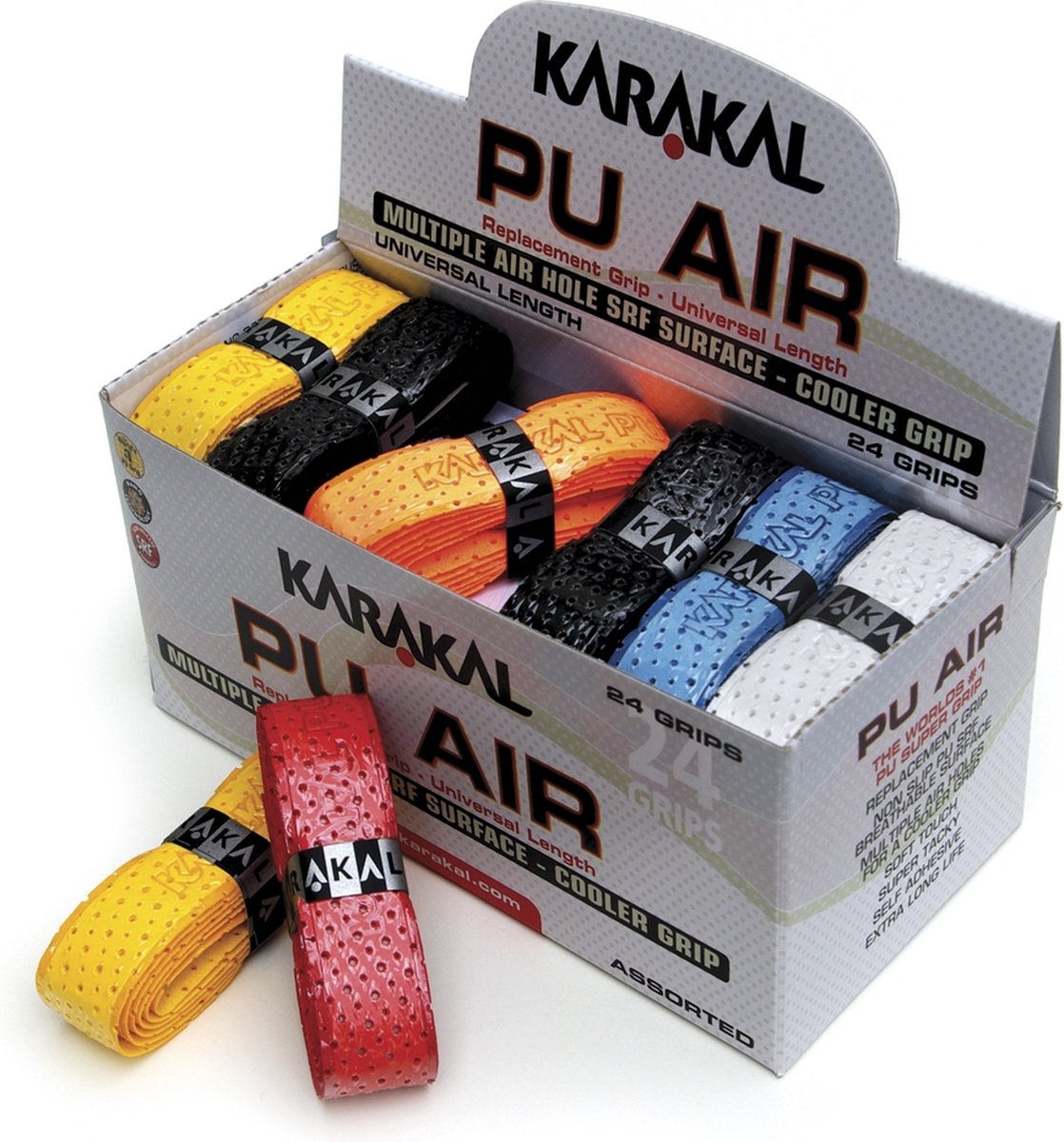 Karakal handgreepband PU Air-Box 24-6 kleuren, 4 stuks per kleur