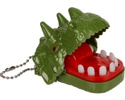 Out of the Blue Bijtende dinosaurus spel - mini sleutelhanger reiseditie - groen - spelletjes voor onderweg