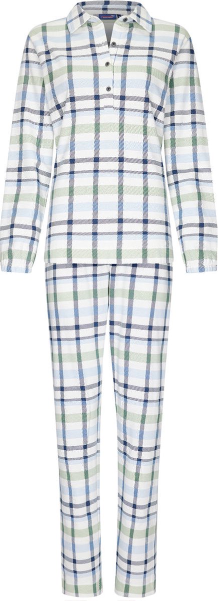 Rebelle Geruite pyjama French terry Febe - Wit - Maat - 48