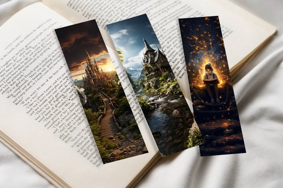Foto: Fantasy boekenleggers set van 3 dubbelzijdig gedrukt