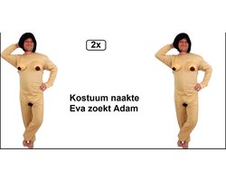 2x Naakt kostuum vrouw Eva zoekt Adam- mt.M/L - Carnaval thema feest party fun festival