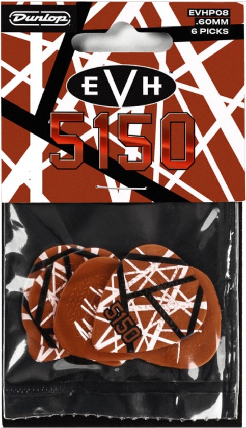Jim Dunlop EVH 5150 - Plectrums - Nylon Max Grip - 0,60 mm - Player's Pack 6 Stuks