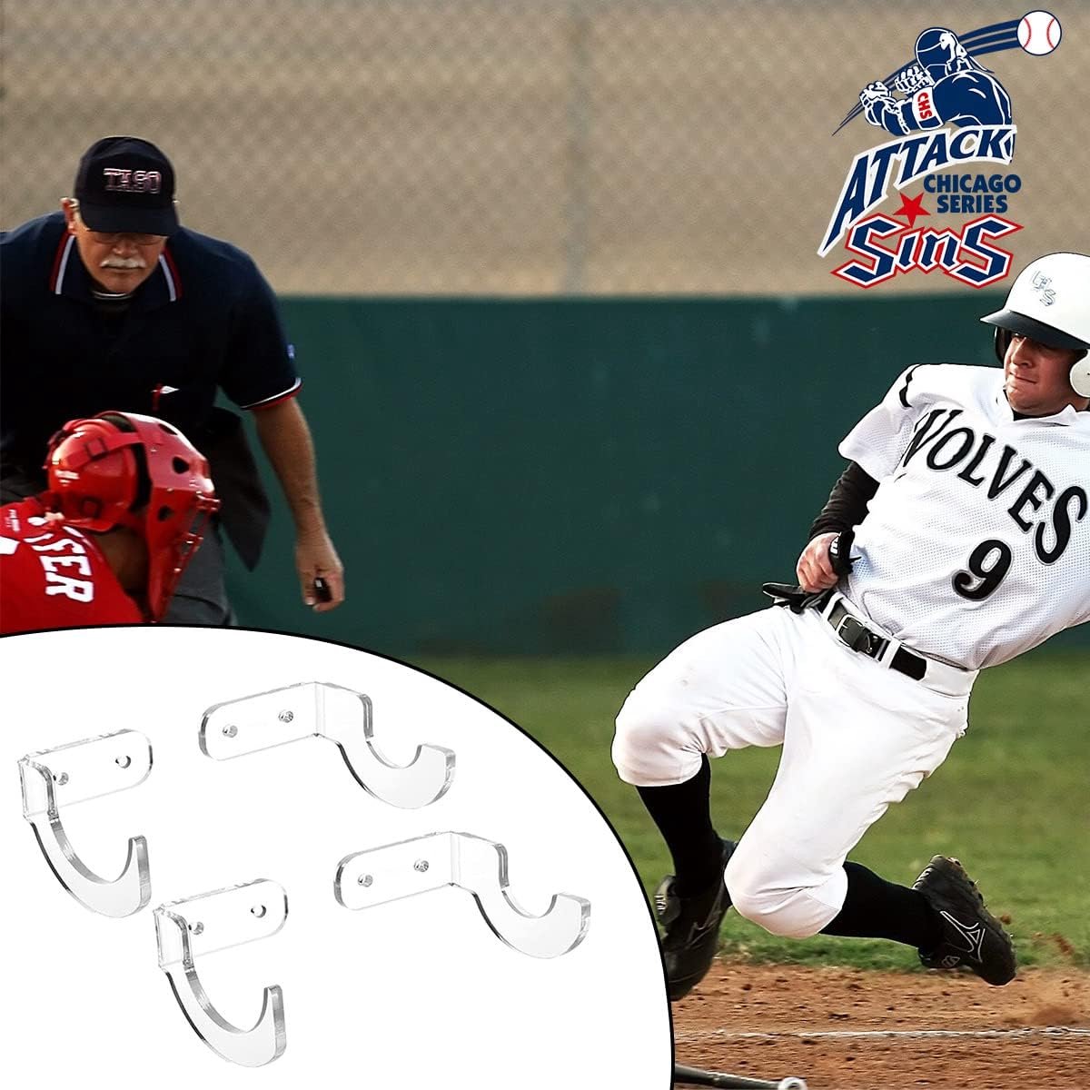 Milisten 1 Paire Support Mural En Bois Pour Batte De Baseball – Exposez Ou Rangez Votre Batte Facilement