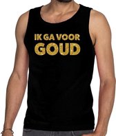 Ik ga voor goud glitter tanktop / mouwloos shirt zwart heren S