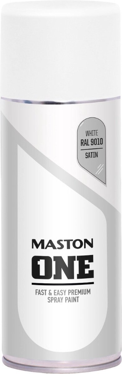 Maston ONE - spuitlak - zijdeglans - wit (RAL 9010) - 400 ml