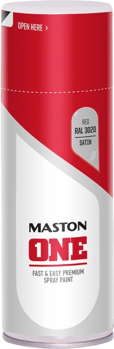Maston ONE - Spuitlak - Zijdeglans - Rood (RAL 3020) - 400 ml