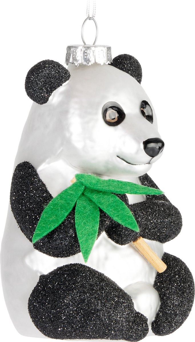 Brubaker Panda beer - Handgeschilderde Glazen Kerstbal - Handgeblazen Kerstversiering - Grappige Kersthanger - Kerstboom Decoratie - 11.5cm