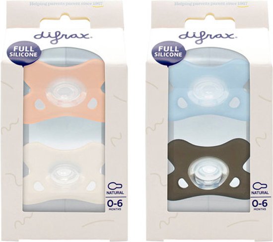 Difrax Fopspeen Natural 0-6m 2pack Assorti van Difrax — afbeelding 5