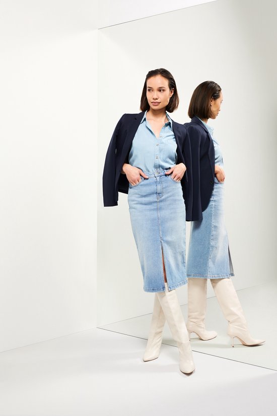 WE Fashion Jupe en jean taille haute pour femme | bol.com