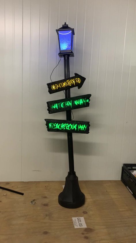 Plaque de rue Fjesta Halloween - Décoration Halloween - Lumière - Son - 200 cm