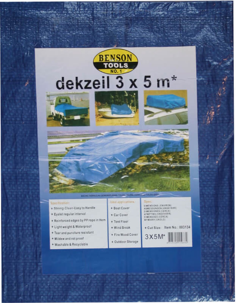 DEKZEIL 3X5 m BLAUW