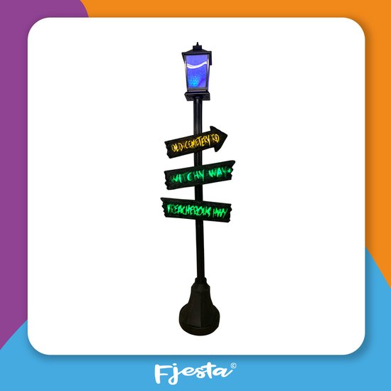 Plaque de rue Fjesta Halloween - Décoration Halloween - Lumière - Son - 200 cm