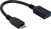 Powteq - USB OTG kabel - USB On The Go - Micro USB 3.0 naar USB A female - USB 3.0 - 10 cm - USB 3.0 adapter