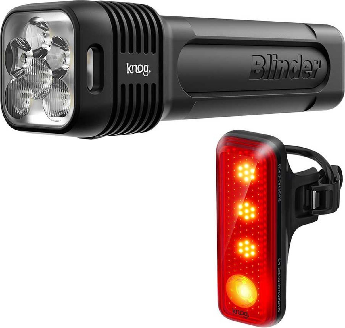 Knog Blinder 1300 + Blinder R-150 Licht Set Transparant 1300 / 150 Lumens