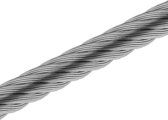 Câble en acier - 4mm - 6x7 + FC - Galvanisé - 100 mètres op rol