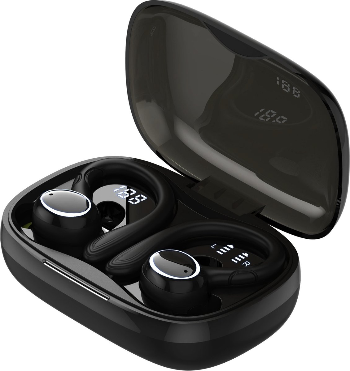 LTMT® - Pods Pro Sport - I25 Pro Air - In-ear Oordopjes - EXTRA BASS - Earbuds Touch - In-Ear Pods - Zwart - Draadloze Oortjes Geschikt Voor Apple en Android - Bluetooth Oortjes - Universeel Haakje - Hardlopen - Fitness - Fietsen- Bluetooth Headset