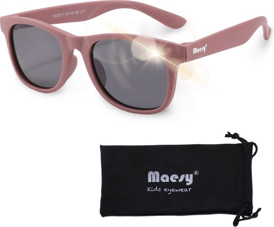Maesy - kinderzonnebril Lino - 3-6 jaar - flexibel buigbaar - gepolariseerde UV400 bescherming - peuters en kleuters - jongens en meisjes - kinder zonnebril vierkant - paars