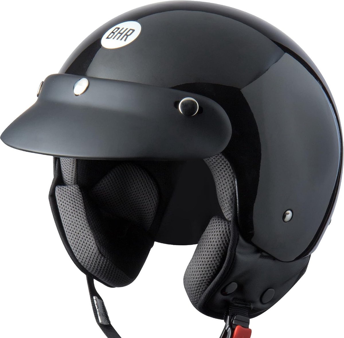 Scooter Helm | Praktische Helm Scooter ECE Goedgekeurd | Motorfiets Jet Helm met Verwijderbaar Gezichtskussen & Micrometrische Ontgrendeling | ZWART METALLIC | S