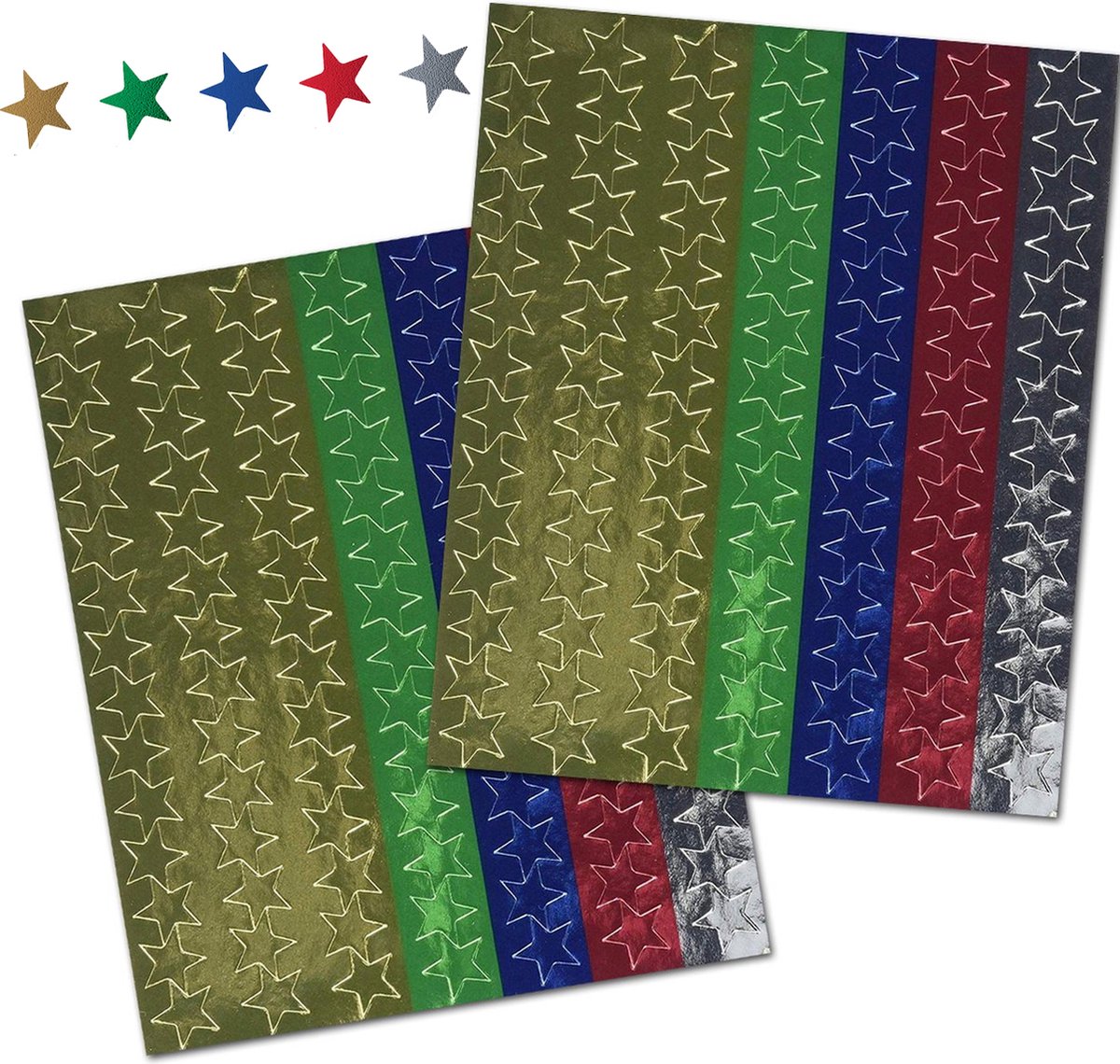 Glimmende Sterren Stickers – 196 Kerststickers voor Kaarten & Knutselen