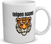 Akyol - tijgerkop met eigen naam koffiemok - theemok - Tijger - dieren liefhebber - mok met eigen naam - iemand die houdt van tijgers - verjaardag - cadeau - kado - geschenk - 350 ML inhoud