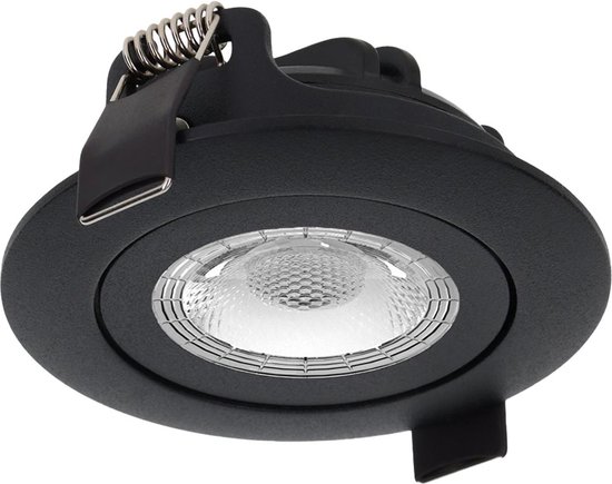 Tapis LED - Spot encastrable Zwart - Dimmable - 5 watt - 570 Lumen - 4000 Kelvin - Lumière blanc froid - IP65 Éclairage de salle de bain