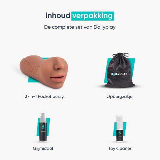 DailyPlay Pocket Pussy for Man – 3 en 1 – Masturbateur Fellation avec Cul et Vagin Artificiel – Sex Toys Hommes et Couples – Fausse Chatte