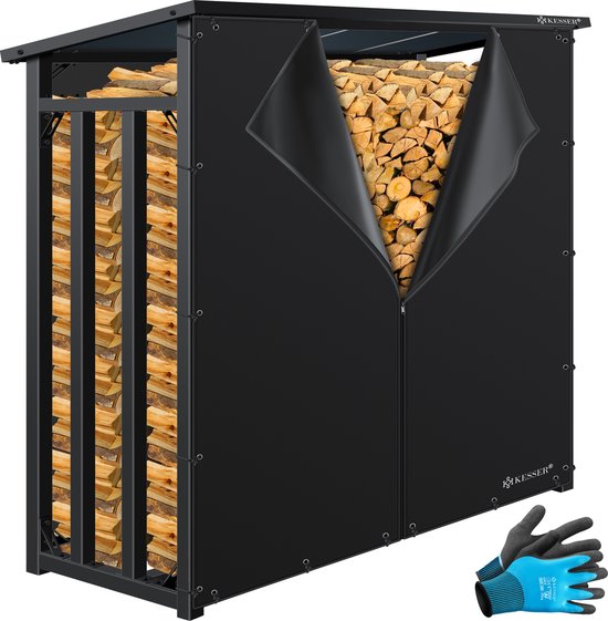 QUICK STAR Wetterschutz Set Front und Rückwand für Kaminholzunterstand 130x70x18