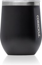 Corkcicle Stemless Cup 335ml-Mat Zwart-Thermosbeker voor Wijn/Koffie- RVS- 3 laags geïsoleerd- thermosfles- drinkglas- reisbeker