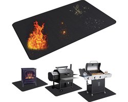 Grillmat, vloerbescherming, 107 x 152 cm, vuurvaste onderlegger, schoorsteenmat, grilltapijt, vloerbeschermingsmat, oliebestendig, waterdicht, antislip, outdoor BBQmat voor buiten, barbecue,