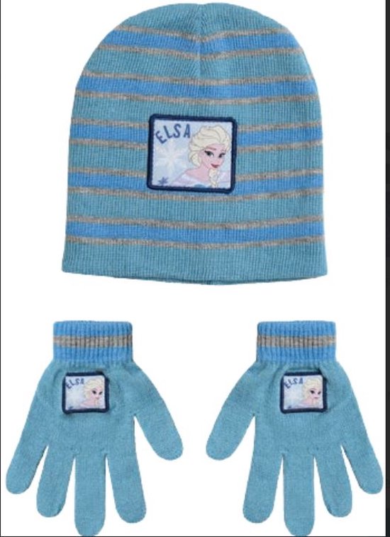 Frozen Disney winterset Elsa Meisjes Acryl Blauw 2-delig One-size perfect cadeau