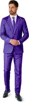 Suitmeister Purple - Heren Kostuum - Effen Gekleurd Thema Pak - Paars - Maat XXL