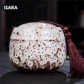 ISARA Luxueuze Urn Hond Kat Vogel – Urne – Keramiek – Urnen – Urn Voor Dieren – Urn Hond Overleden – Urn Kat – 500 ML – Wit