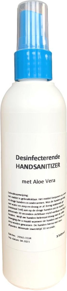 Goedkoopste Desinfecterende handgel 150ml met Aloë Vera Degros - Transparant - Spray - Handsanitizer alcohol 75 Spray - Aloe vera zorgt voor een soepele huid