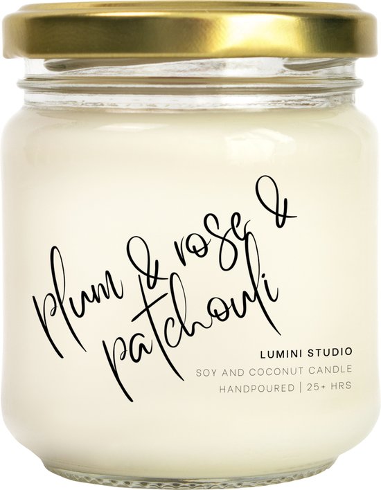 Plum, Rose & Patchouli candle | Geurkaars | Soja Kaars | Lumini Studio